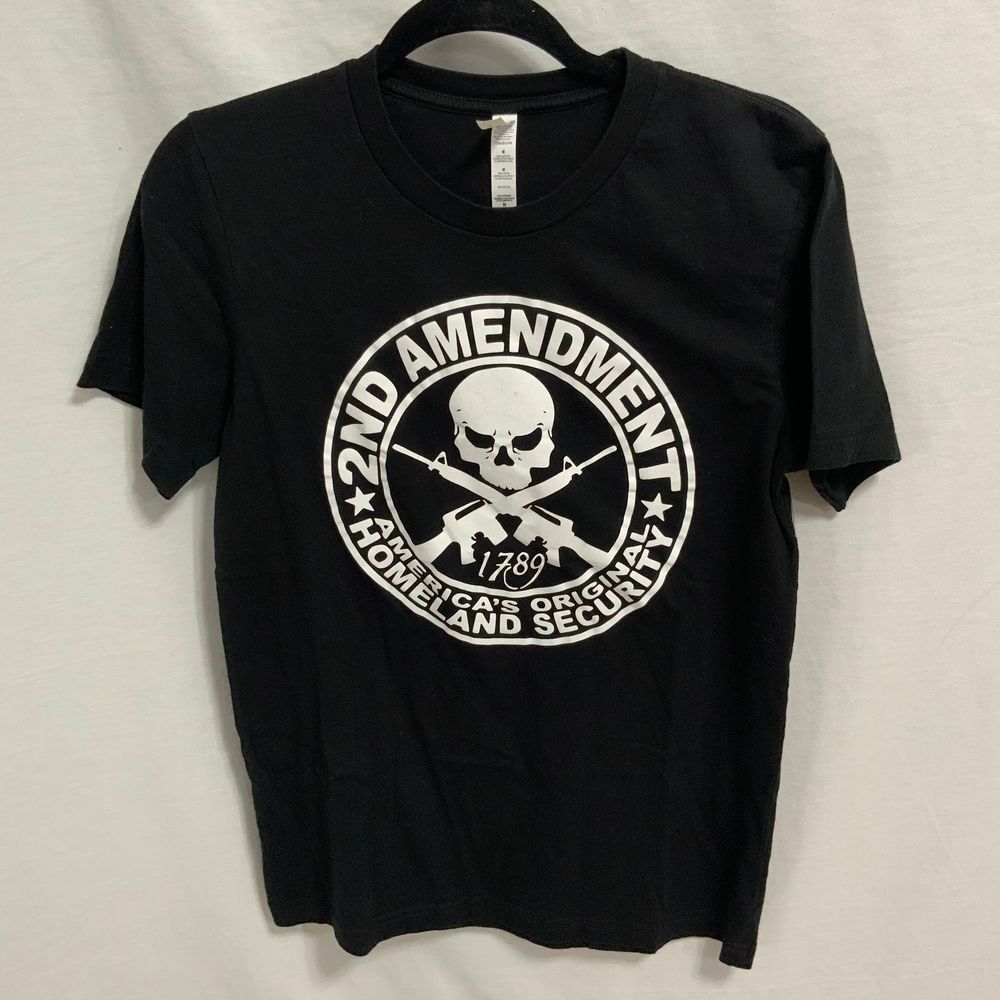 Canvas Black 2nd‎ Amendment T-shirt mens size Medium
